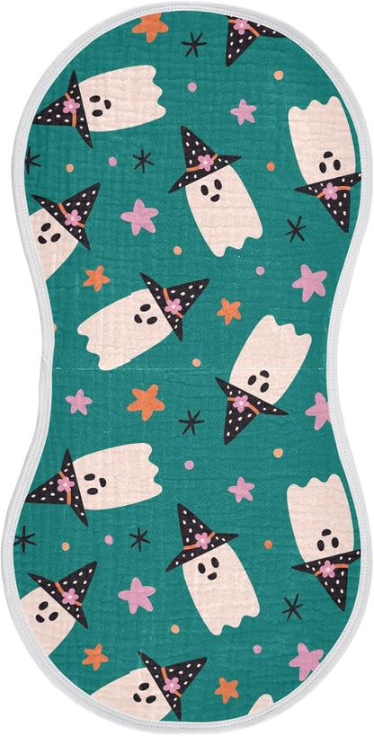 vvfelixl Halloween Ghosts Burp Cloths for Baby Boy Girls Baby Washcloths Burp Rags 1 Pack