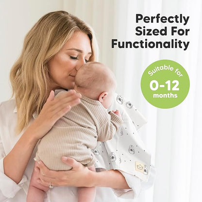 Organic Burp Cloths Baby Boy, Girl - 6-Pack Large Cotton Burping Cloths for Babies, Spit Up Rags, Super Absorbent, Ultra Soft Newborn Rag, Gender Neutral, Machine Washable, Durable(Constellation)