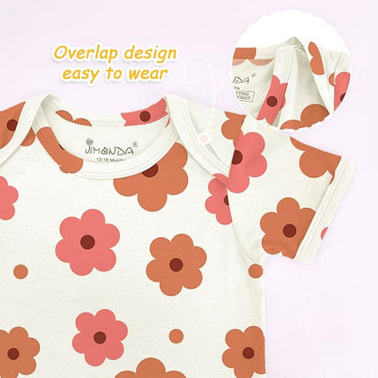 Jimonda Baby Bodysuits Rayon from Bamboo Short Sleeve Baby Boys Girls Rompers Soft Outfits Newborn Clothes