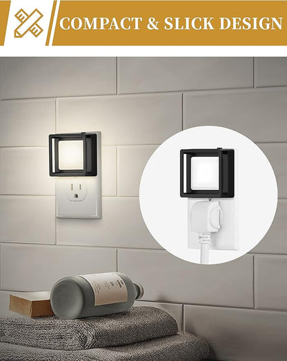 DORESshop LED Night Light, Plug-in [4 Pack], Dusk to Dawn Sensor, Night Lights Plug into Wall for Bedroom, Bathroom, Toilet, Stairs, Kitchen, Hallway, Kids,Adults, Nightlight, Daylight White 5000K…