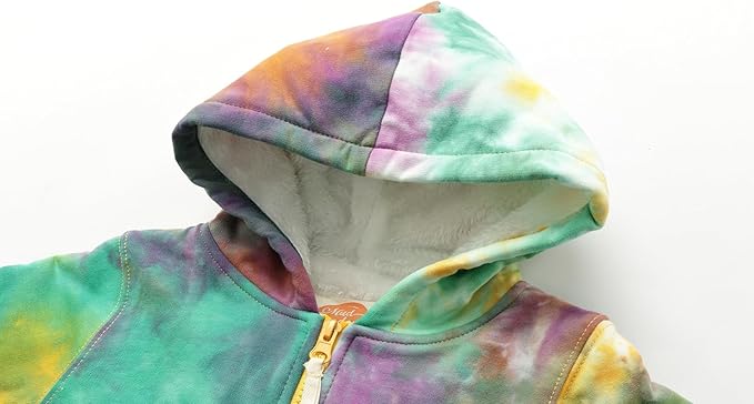 Mud Kingdom Boys Girls Full-Zip Hooded Sweatshirt Fur Lined Funny Pattern 6 Months-8 Years