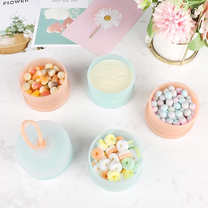 Accmor 2 Pack Baby Formula Dispenser On The Go, Stackable Formula Dispenser Formula Container to Go, Non-Spill Portable Milk Powder Kids Snack Storage Container, BPA Free