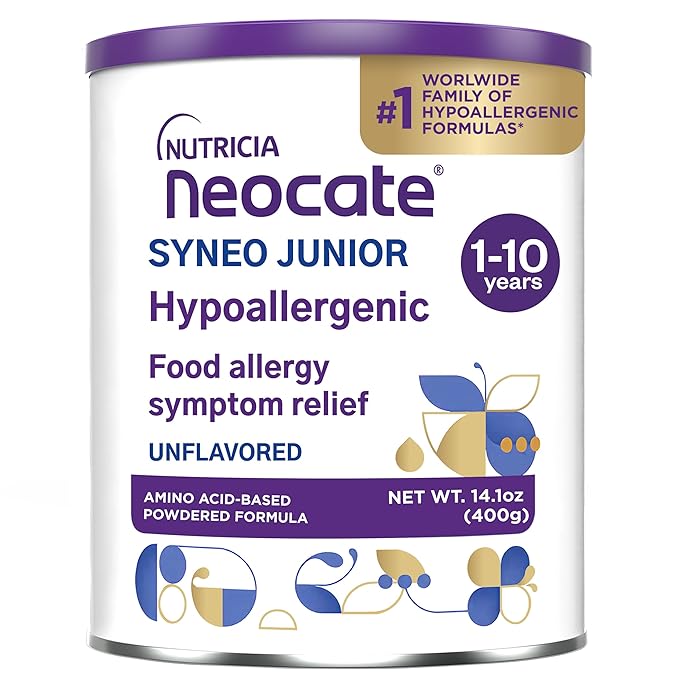 Nutricia Neocate Syneo Junior - Hypoallergenic, Dairy-free, Amino Acid-Based Formula for 1+ Years - For Toddlers, Kids & Teens - Powdered Formula - Syneo Junior - 14.1 oz can (Case of 1)