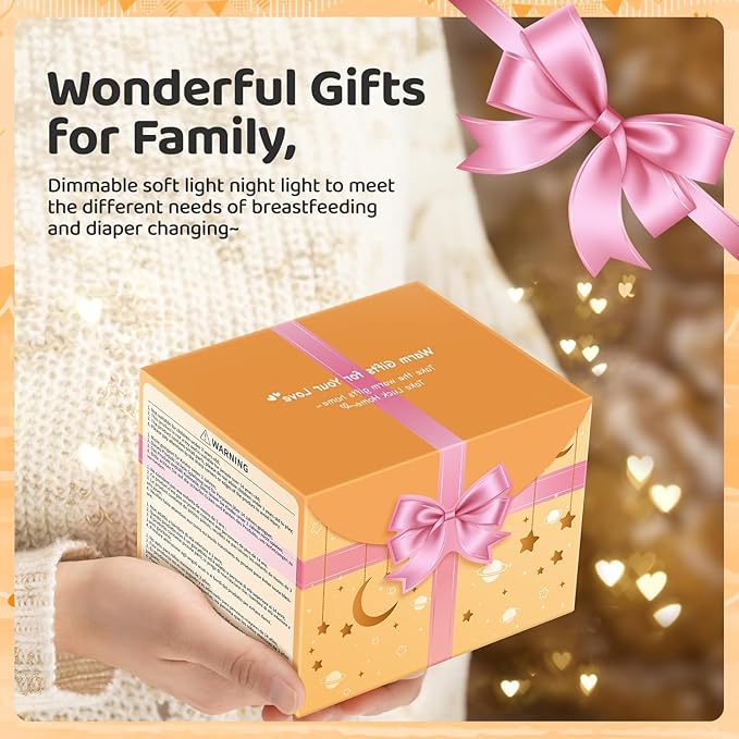 One Fire [Gifts for Kids/New Moms 10 Color Dimmable Night Light Lamp, Rechargeable Portable Night Light for Baby Nursery Lamp, Remote+Timer Touch Light, Baby Night Lights for Nursery/Bedroom