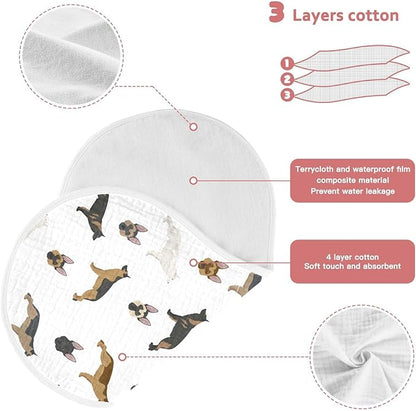 vvfelixl Baby Burp Cloths Cute German Shepherd Dog Baby Newborn Cotton Burping Cloths Set Baby Washcloths 4 Pack
