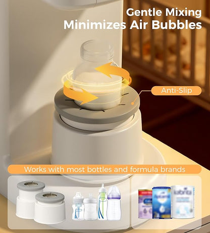 Advanced Formula Dispenser–Auto Mix & Clean, Fast Formula Maker with Accurate Dispensing, Instant Water Warmer, 4 Temps, Fits Most Bottles & Formulas, Moisture-Proof, Dishwasher-Safe Parts(White)