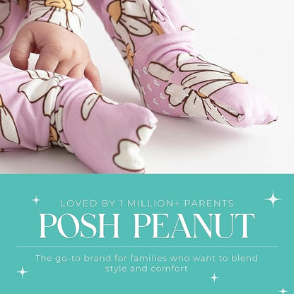Posh Peanut Convertible Baby Sleepers - Girls Footless Baby Pajamas with 2 Way Zipper for Easy Diaper Changes