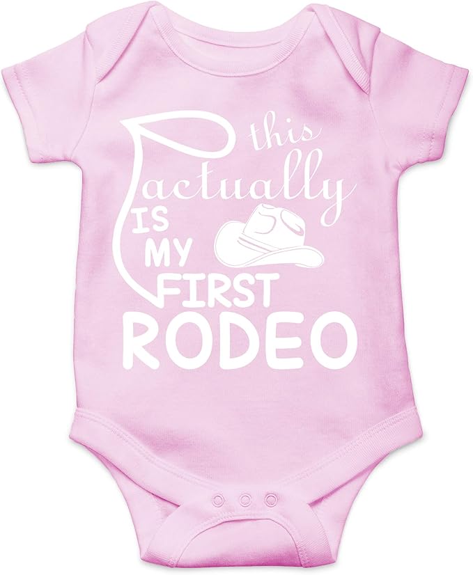 AW Fashions This Is Actually My First Rodeo Baby Bodysuit Adorable Newborn Girl Boy Clothes Newborn Romper