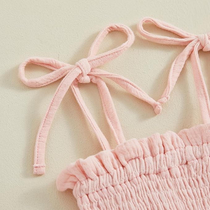 Newborn Baby Girl Bodysuit Sleeveless Halter Frill Romper One-piece Jumpsuit with Headband Summer Clothes Set