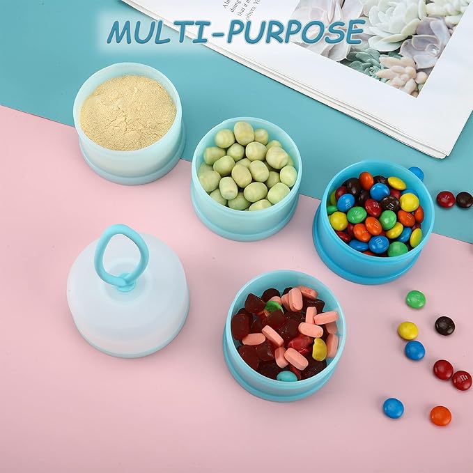 Accmor 2 Pack Baby Formula Dispenser On The Go, Stackable Formula Dispenser Formula Container to Go, Non-Spill Portable Milk Powder Kids Snack Storage Container, BPA Free