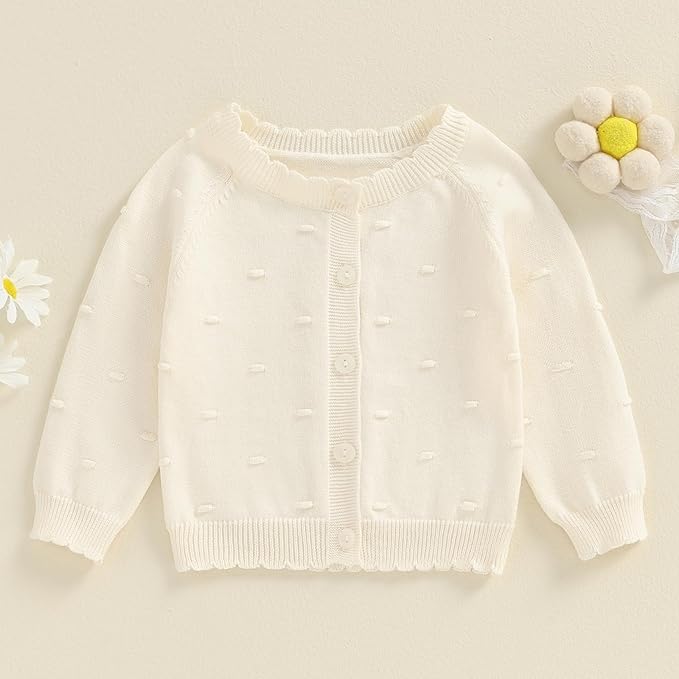 Baby Girl Cardigan Sweater Long Sleeve Button Up Knit Sweatshirt Jacket Toddler Baby Girl Fall Outfits