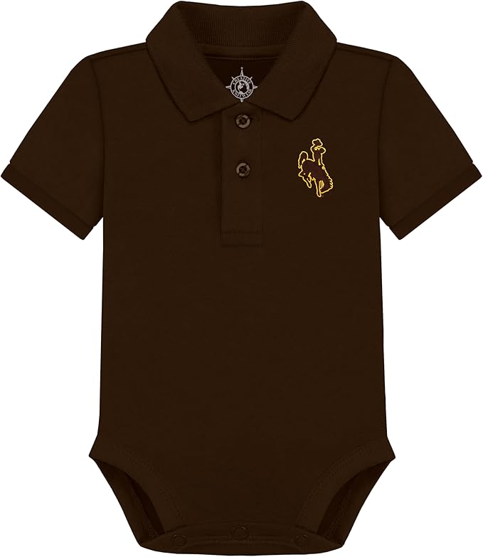 Creative Knitwear College Baby Polo Bodysuit Solid - Team Logo, Multiple Colors, for Boys & Girls (0-12 Months)