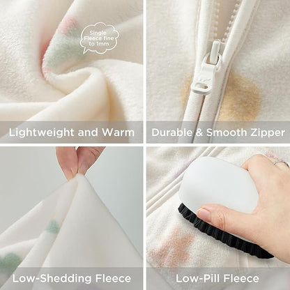 DAVE&BELLA Toddler Printed Polar Fleece Jacket, Zip Up Lightweight Outerwear for Kids Boys Girls Fall Spring Coat 2-9 Years