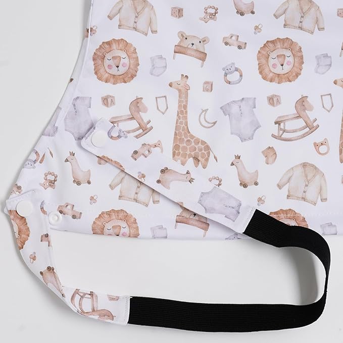 Long Sleeve Baby Bib - Mess-Proof Feeding Bibs for Babies - Adjustable, Waterproof, and Highchair/Table Attachment