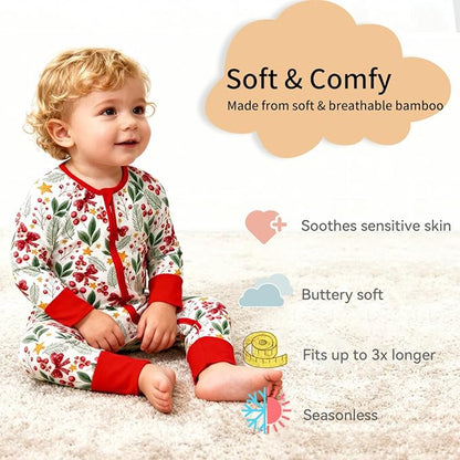 Weiwei Pajamas for Baby Boys & Girls Footies, Viscose from Bamboo Baby Romper, Baby Sleepers, 2-Way Zippy PJs, YKK