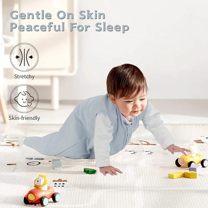 Baby Sleep Sack 12-18 Months Baby Wearable Blanket 100% Cotton TOG 0.5 2-Way Zipper Newborn Sleeping Bag, 3 Pack Comfy Lightweight Sleep Sacks for Babies