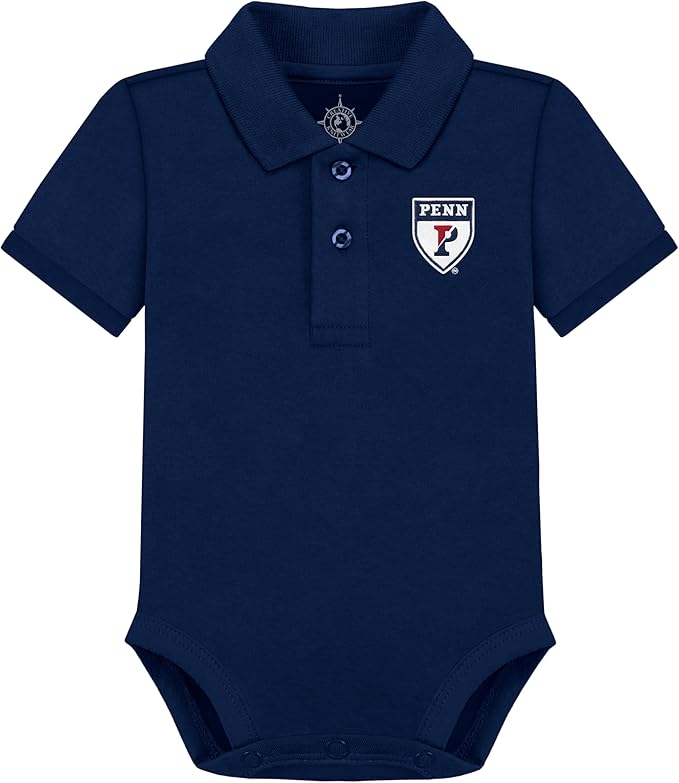 Creative Knitwear College Baby Polo Bodysuit Solid - Team Logo, Multiple Colors, for Boys & Girls (0-12 Months)
