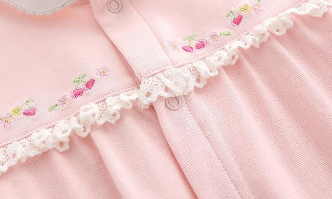 Baby One Piece Romper Soft Cotton Sleepwear Footed Jumpsuit for 0-12 Month Infant