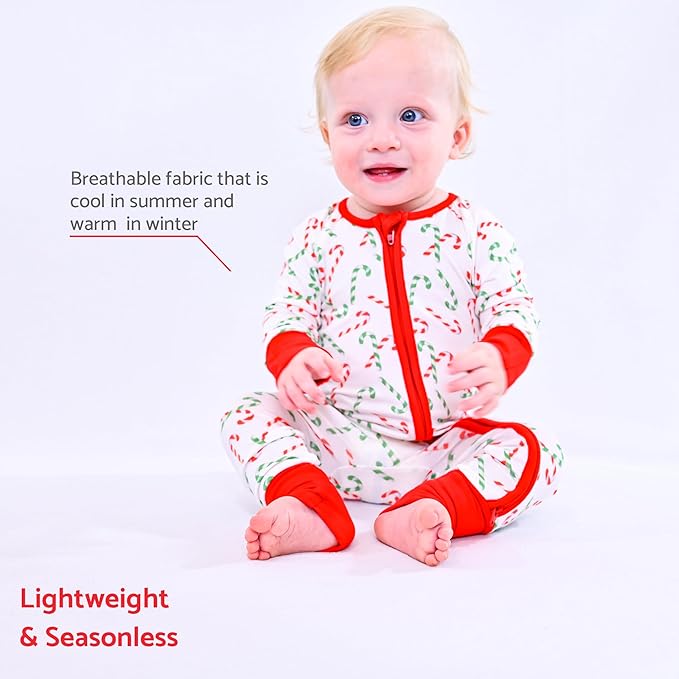 LollyBanks Baby Pajamas, 2-Way Zipper Infant Romper, 95% Viscose Made from Bamboo and 5% Spandex, Baby Sleepers