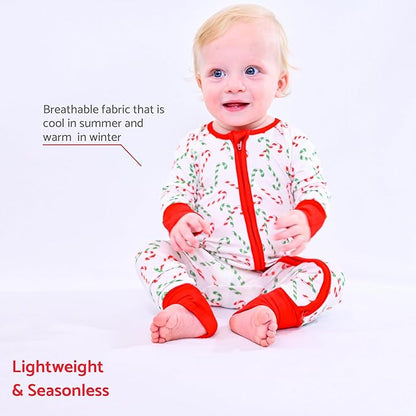 LollyBanks Baby Pajamas, 2-Way Zipper Infant Romper, 95% Viscose Made from Bamboo and 5% Spandex, Baby Sleepers