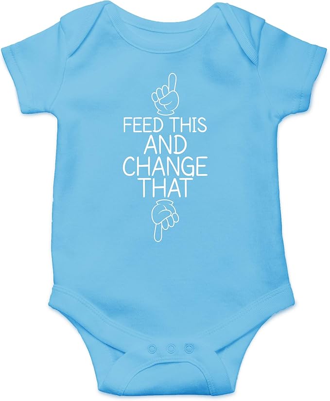 CBTwear Feed This and Change This - Baby Clothes - Funny Newborn Bodysuit Outfits for Boys and Girls