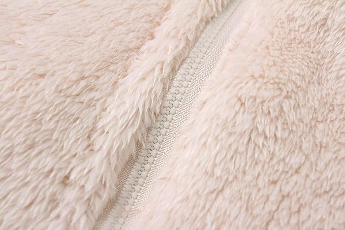 Baby Furry Jumpsuit Infant Bear Onesies Zipper Long Sleeve One-Piece Romper Hoodie Baby Outwear Snowsuit