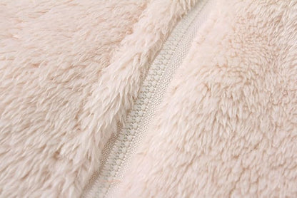 Baby Furry Jumpsuit Infant Bear Onesies Zipper Long Sleeve One-Piece Romper Hoodie Baby Outwear Snowsuit