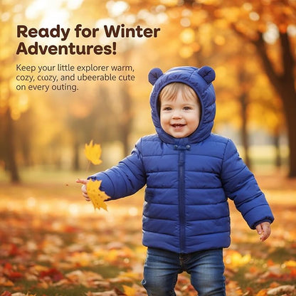 Baby Hooded Zip-Up Winter Coats Light Puffer Down Jacket for Baby Boys Girls Kids Toddler Infants Outerwear