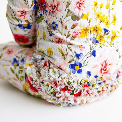 Ruffled Zippered Vintage Pink Rose One Piece