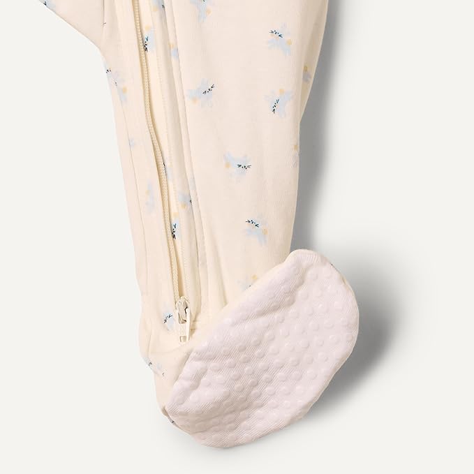 Amazon Essentials x Sofia Grainge Unisex Babies' Cotton Footed Sleep and Play Bodysuit, Pack of 2