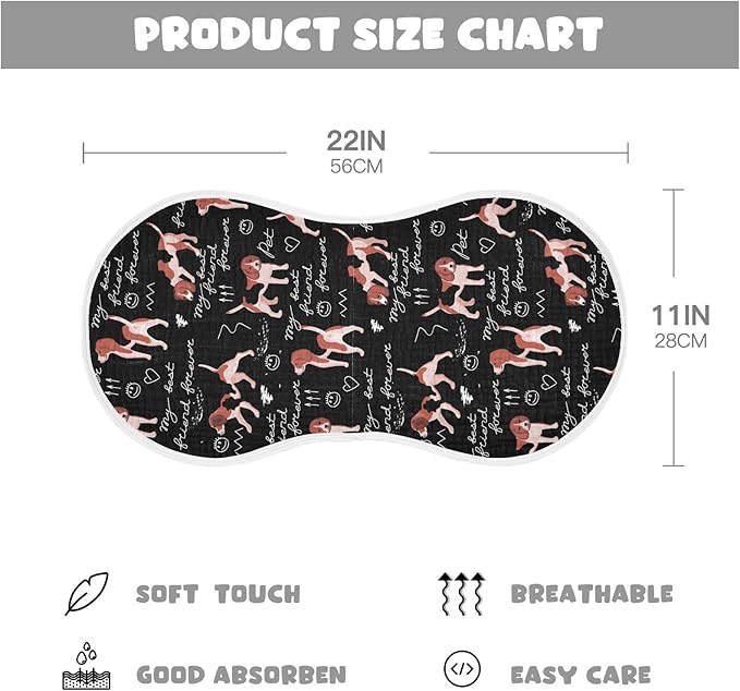 vvfelixl Burp Cloths Beagle Dogs Friends for Baby Boy Girls Baby Washcloths Burp Rags 1 Pack