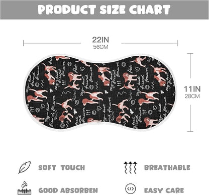 vvfelixl Burp Cloths Beagle Dogs Friends for Baby Boy Girls Baby Washcloths Burp Rags 1 Pack