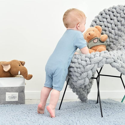 Bafeicao Baby Boy Girl 2/3 Pack Solid Romper Ribbed Short/Long Sleeve Bodysuit Jumpsuit Infant Knitted Outfits Clothes