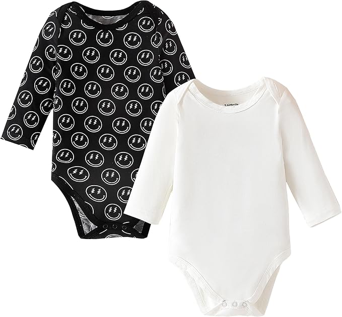 DEFAHN 2PCS Visocse from Bamboo Baby Rompers Unisex Onsies Solid Short Sleeve Baby Bodysuit 0-24 Months