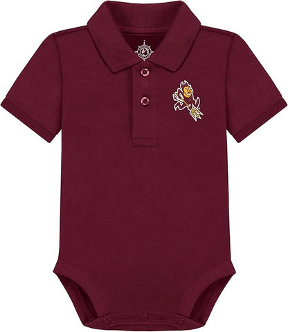 Creative Knitwear College Baby Polo Bodysuit Solid - Team Logo, Multiple Colors, for Boys & Girls (0-12 Months)