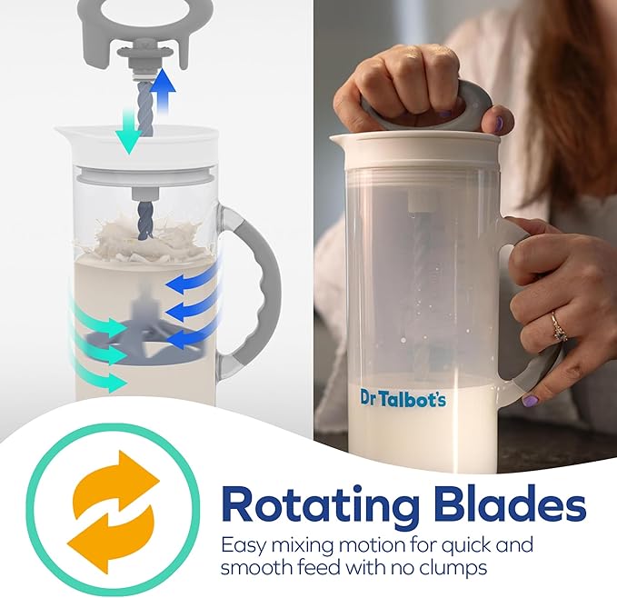 Dr. Talbot's Baby Formula Mixer and Breast Milk Storage Pitcher - Spill-Free, Clump-Free Formula Mixing Bottle - 32 oz - Baby Essential for New Parents