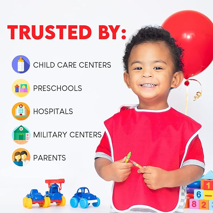 Large Waterproof Baby Bibs for 1-4 years old – Lightweight, Soft & Durable Bibs for Girls and Boys