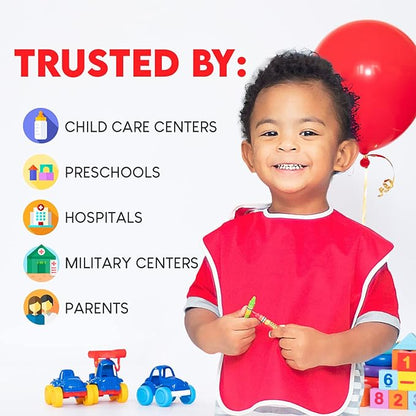 Large Waterproof Baby Bibs for 1-4 years old – Lightweight, Soft & Durable Bibs for Girls and Boys