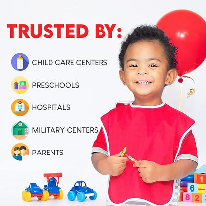 Large Waterproof Baby Bibs for 1-4 years old – Lightweight, Soft & Durable Bibs for Girls and Boys