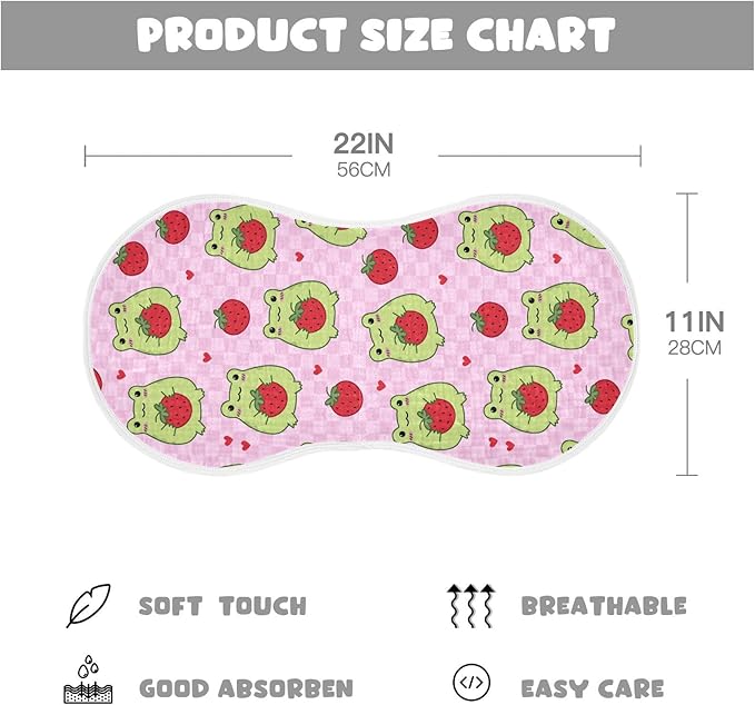 vvfelixl Baby Burp Cloths Cute Frogs Strawberry Baby Newborn Cotton Burping Cloths Set Baby Washcloths 4 Pack
