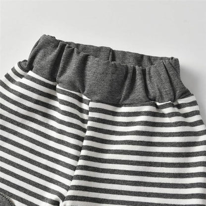 Toddler Infant Baby Boy Clothes Striped Long Sleeve Hoodie Tops Sweatsuit Pants Outfit Set