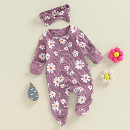 Newborn Baby Girl Fall Winter Outfits Clothes Knit Jumpsuit Ruffle Romper Newborn Coming Home Outfit for Baby Girl