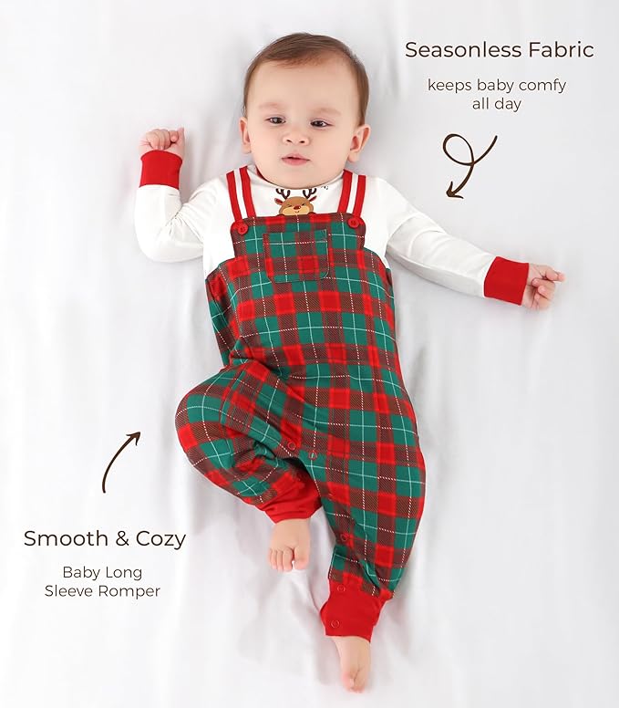 Baby Rompers-Viscose Made from Bamboo, Long Sleeve Jumpsuit Crewneck Bodysuit Infant Clothes for Boys Girls