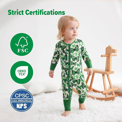 Unisex Infant Neutral Zipped Footies, Viscose from Bamboo 2-Way Zipper Romper Outfit, 0-24 Months One-piece Jumpsuit