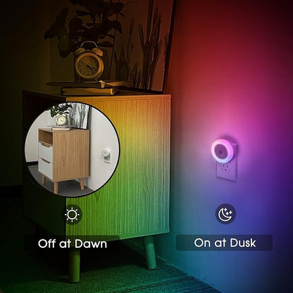 Briignite Night Light for Kids, Dynamic RGB Night Lights Color Changing, Nightlight with Light Sensors, Kids NightLights for Bedroom, Plug in Night Light for Boys, Girl NightLight, 4 Pack