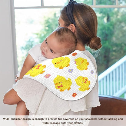 vvfelixl Cute Yellow Duck Burp Cloths for Baby Boy Girls Baby Washcloths Burp Rags 1 Pack