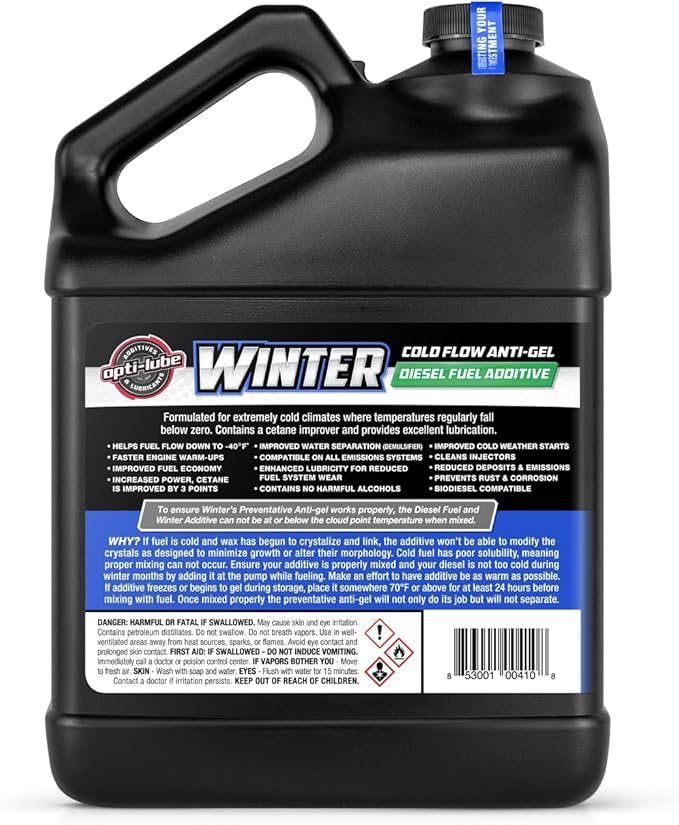 Opti-Lube Winter Formula Anti-Gel Diesel Fuel Additive: Gallon (4 Gallons (Treats 2048 Gallons))