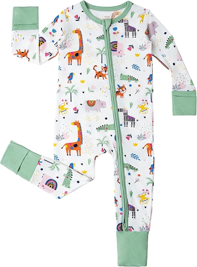 Baby Zippered Rompers Newborn Pajamas Sleepers Long Sleeve Jumpsuits Infant Zipper Romper-Viscose from Bamboo