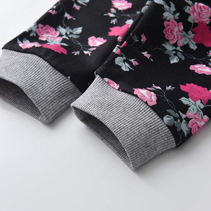 Eghunooy Baby Girl Clothes Long Sleeve Floral Hoodie Sweatshirt Pants with Pocket Headband Outfit Sets