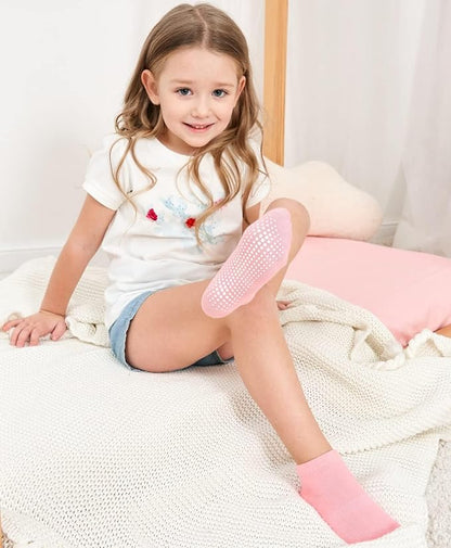 Zaples Baby Non Slip Grip Ankle Socks with Non Skid Soles for Infants Toddlers Kids Boys Girls